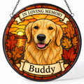 Custom Pet Suncatcher from Photo - Autumn Leaves Memorial