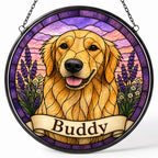 Custom Pet Portrait Suncatcher from Photo - Lavender