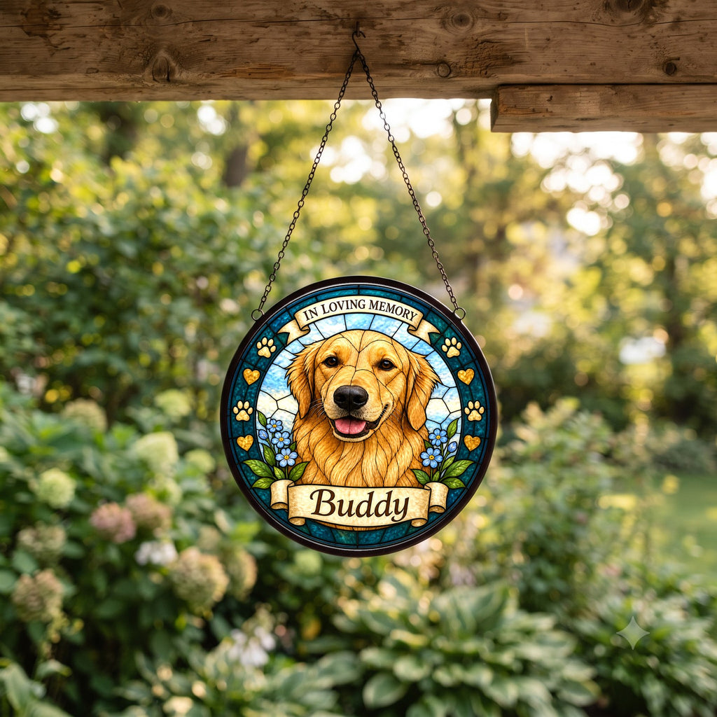 Custom Pet Suncatcher from Photo - Paws and Hearts Memorial
