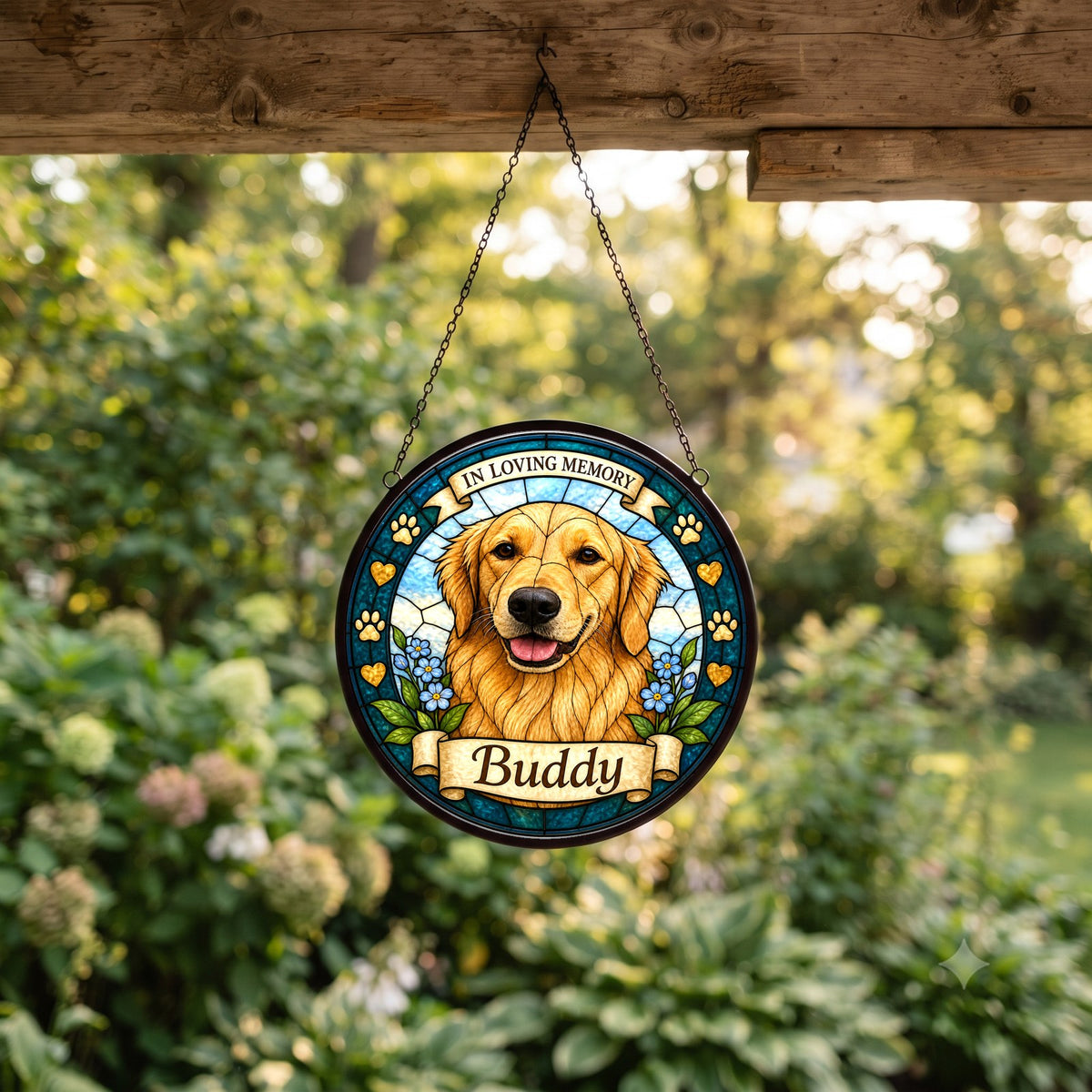 Custom Pet Suncatcher from Photo - Paws and Hearts Memorial