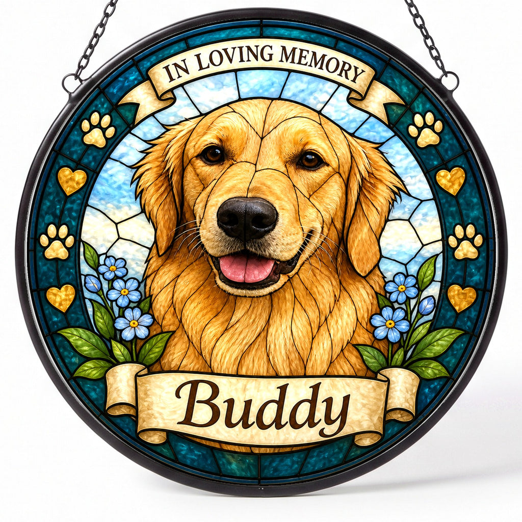 Custom Pet Suncatcher from Photo - Paws and Hearts Memorial