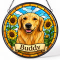 Custom Pet Portrait Suncatcher from Photo - Sunflowers