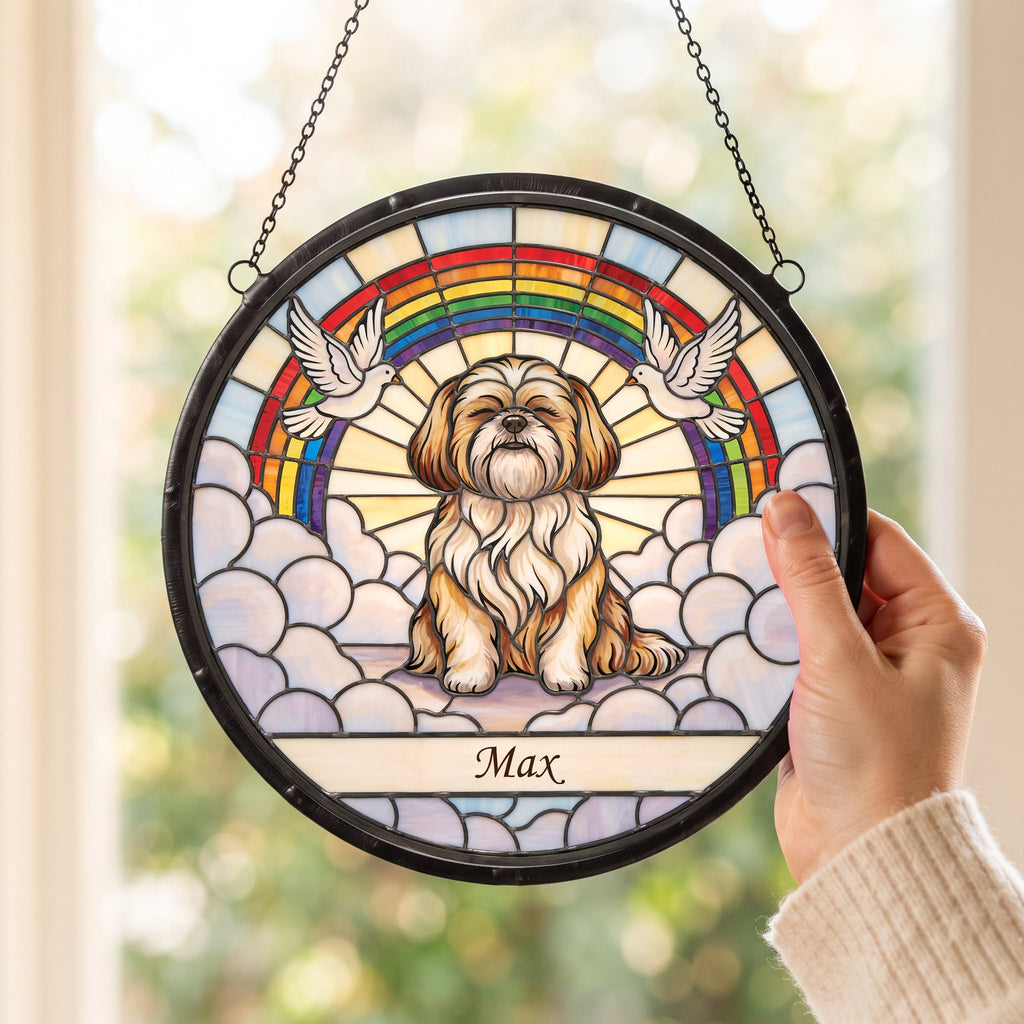 Personalized Shih Tzu Memorial Suncatcher Custom Dog Name Gift