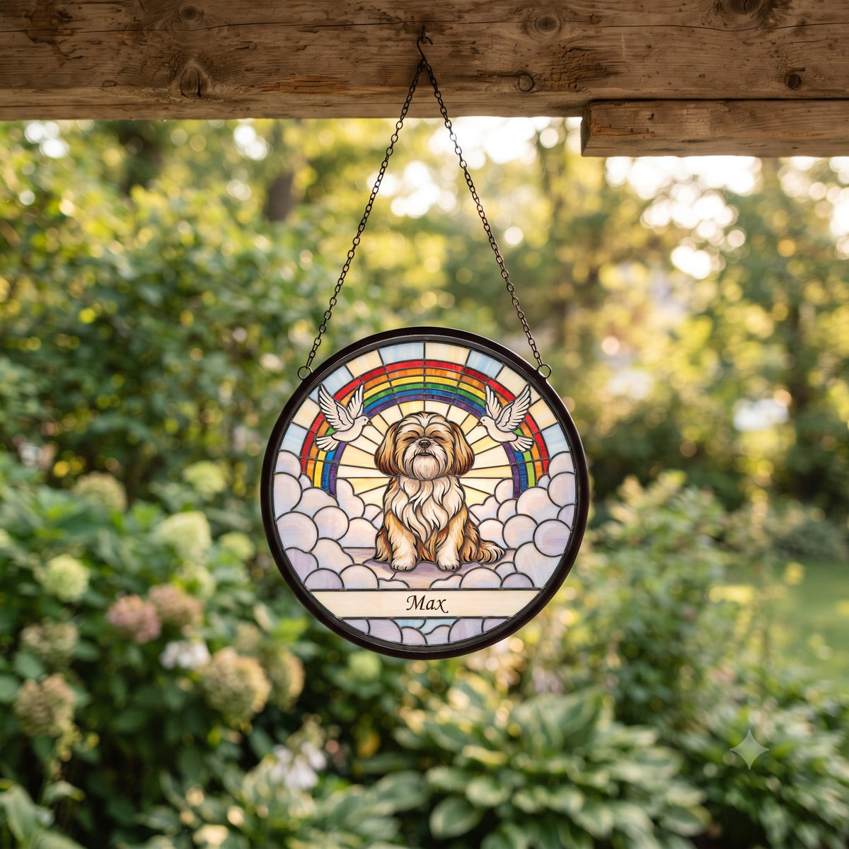 Personalized Shih Tzu Memorial Suncatcher Custom Dog Name Gift