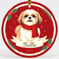 Personalized Shih Tzu Dog Ornament 2026 Custom Name Christmas Gift