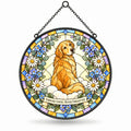 Peaceful Meadow Pet Memorial Suncatcher Dog Ornament Glass Window Hanging