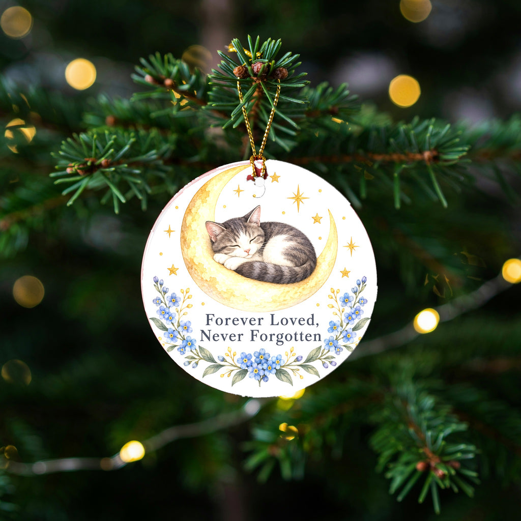 Moonbeam Cat Memorial Ornament, Pet Sympathy Remembrance Keepsake