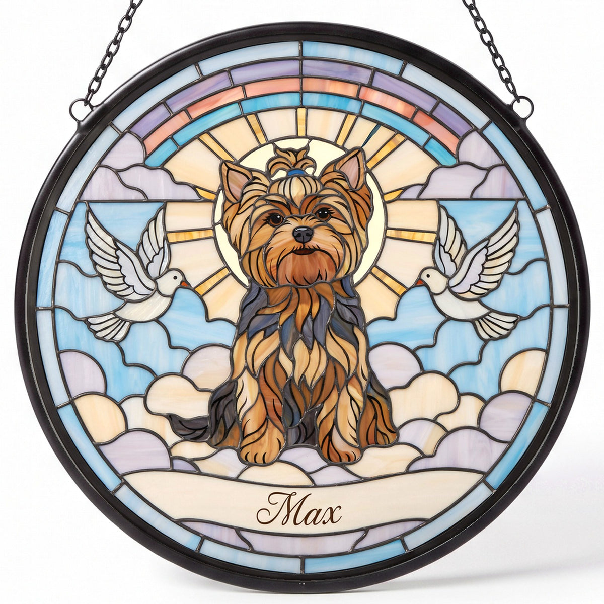 Personalized Yorkie Memorial Suncatcher Custom Dog Name Gift